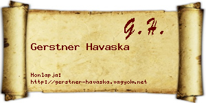 Gerstner Havaska névjegykártya